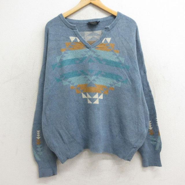 古着 ペンドルトン PENDLETON 長袖 セーター レディース ネイティブ柄