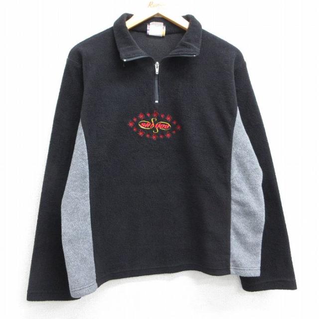 古着 長袖 ハーフジップ フリース ジャケット レディース 80年代 80s s