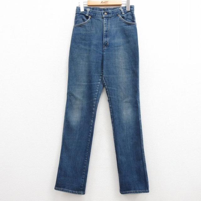 古着 ジーンズ レディース 90年代 90s ヒゲ USA製 紺 ネイビー デニ
