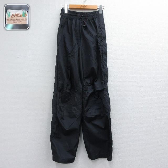 古着 EMS ナイロン パンツ レディース リップストップ ブラック 26jun