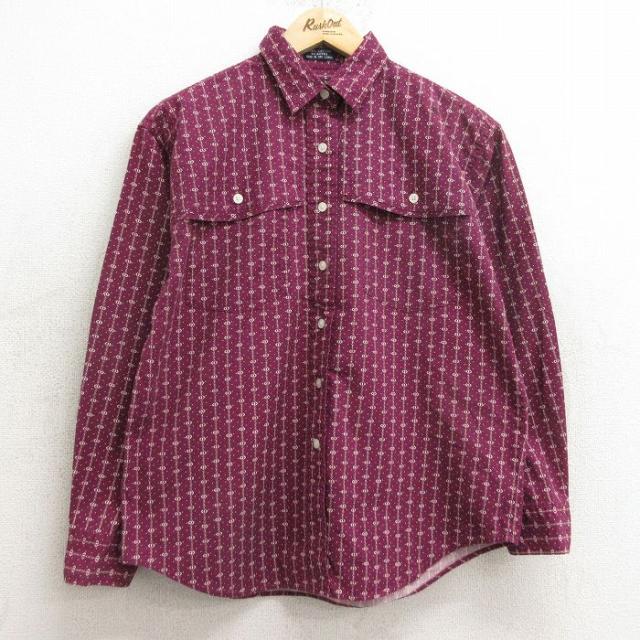 古着 リー Lee 長袖 シャツ レディース 90年代 90s コットン 紫 パ