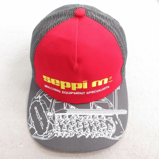 中古 メッシュ キャップ Seppi 刺繍 ツートンカラー 赤 レッド 中古 古