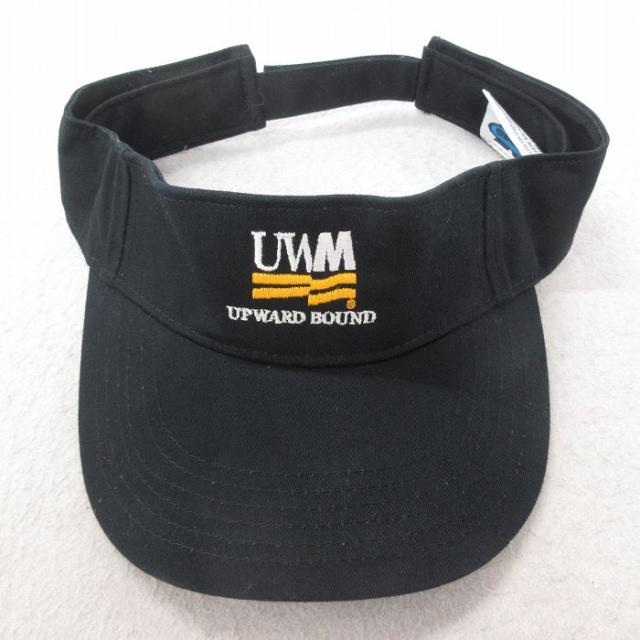 中古 サンバイザー UWM 刺繍 コットン 黒 ブラック 中古 古着