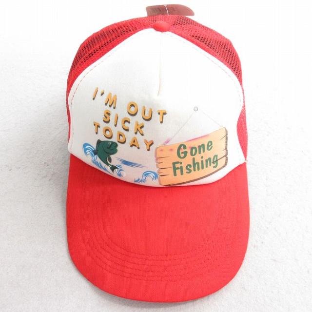 中古 メッシュ キャップ 90年代 90s 魚 Fishing デッドストック