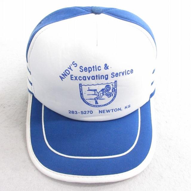 中古 キャップ 90年代 90s Excavating ツートンカラー 青他 ブ