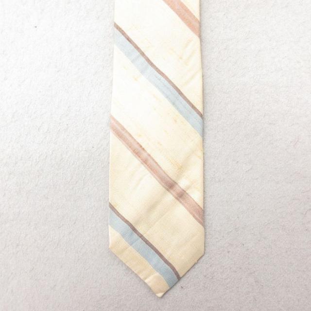 中古 ネクタイ 80年代 80s USA製 薄ベージュ カーキ 中古 古着