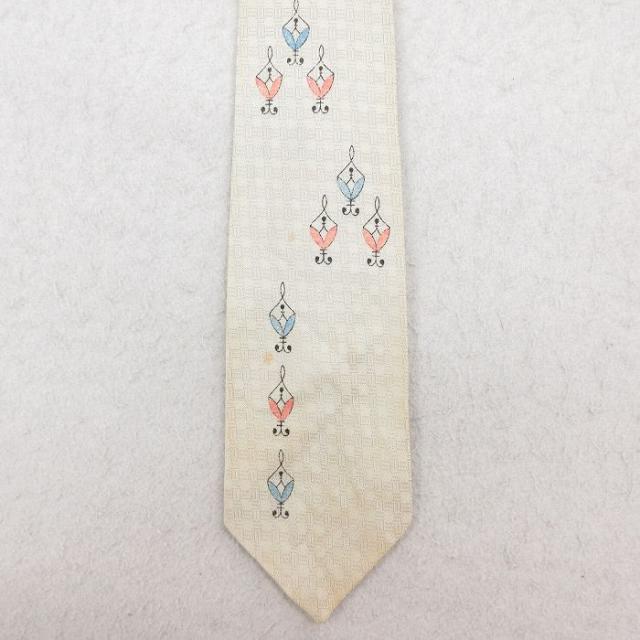 中古 ペニーズ ビンテージ ネクタイ 60年代 60s 白系 ホワイト 中古 古