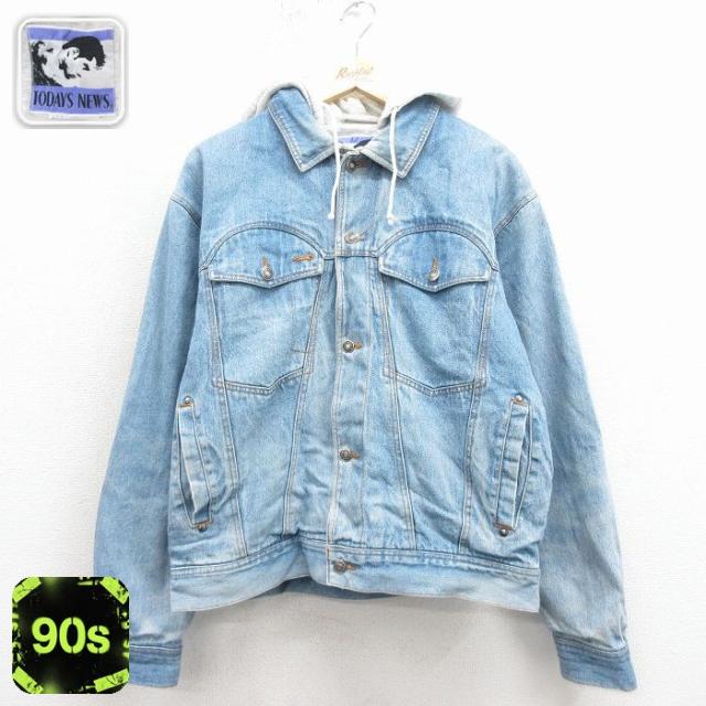 古着 TODAYS NEWS 長袖 ジージャン パーカー メンズ 90年代 90