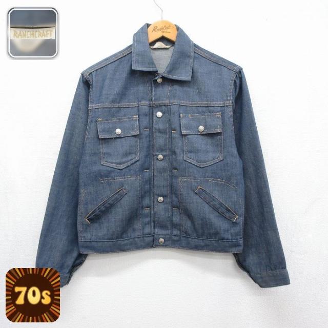 古着 JCペニー デニム ジャケット メンズ 70年代 70s ネイビー デニム