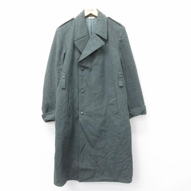 古着 長袖 ミリタリー コート メンズ 80年代 80s カナダ製 ウール 緑