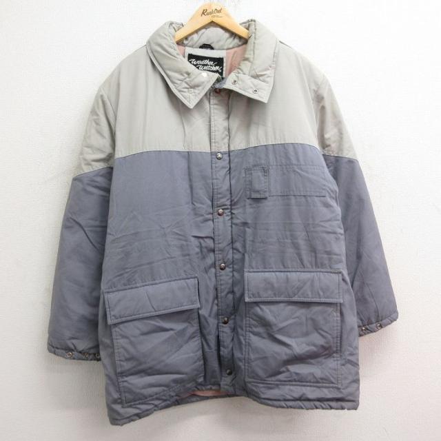古着 長袖 ジャケット メンズ 90年代 90s ツートンカラー グレー他 XL