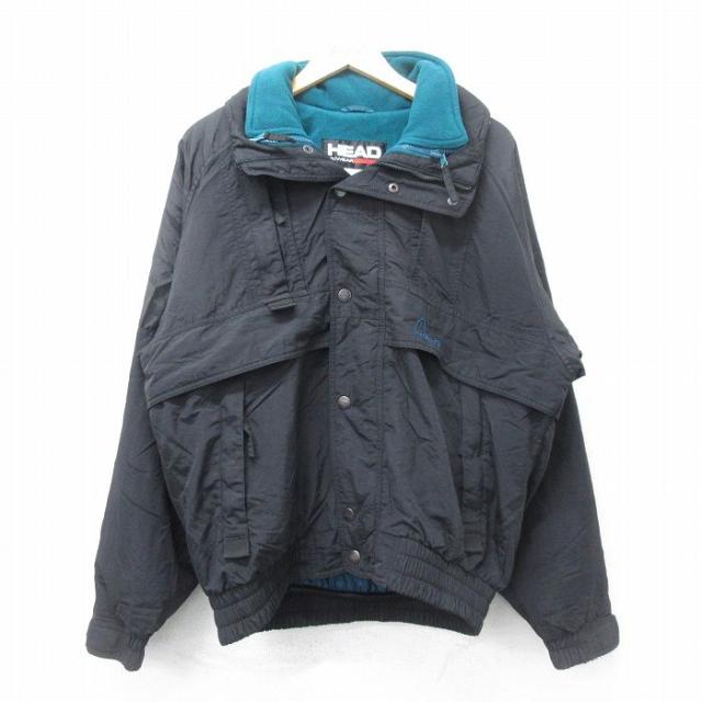 古着 HEAD 長袖 ジャケット メンズ 90年代 90s ラグラン 黒 ブラッ