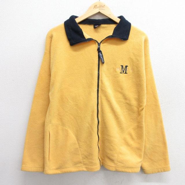古着 長袖 フリース ジャケット メンズ 90年代 90s マウイ USA製 黄