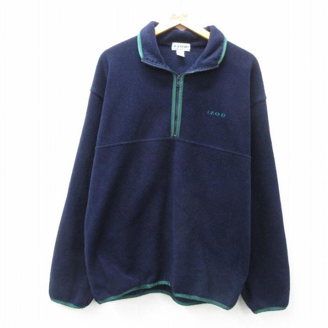 古着 IZOD 長袖 ハーフジップ フリース ジャケット メンズ 90年代 90