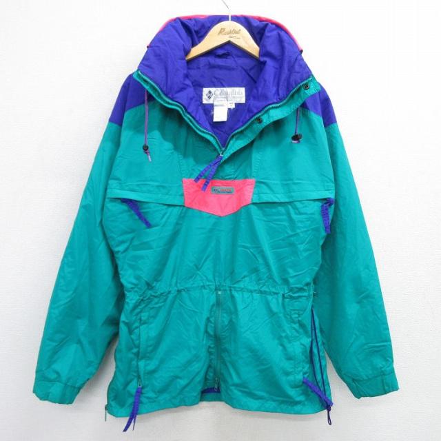 古着 コロンビア COLUMBIA 長袖 ハーフジップ ナイロン ジャケット メ