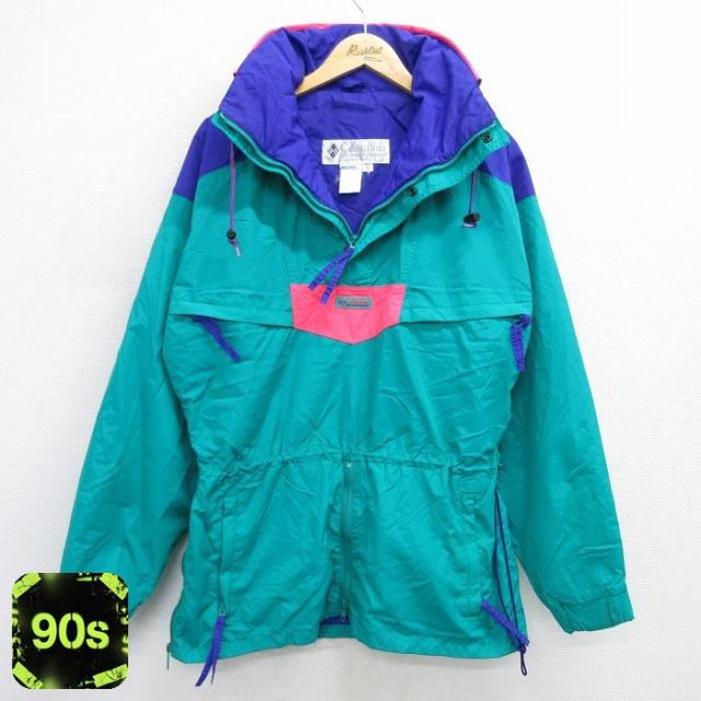 古着 コロンビア COLUMBIA 長袖 ハーフジップ ナイロン ジャケット メ