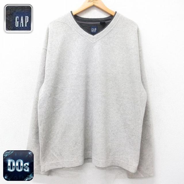 古着 ギャップ GAP 長袖 フリース トップス メンズ 00年代 00s Vネ