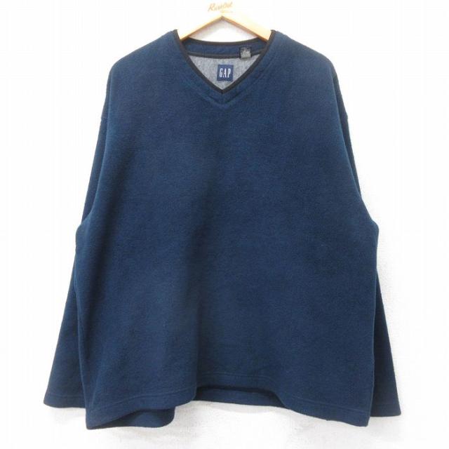 古着 ギャップ GAP 長袖 フリース トップス メンズ 00年代 00s Vネ