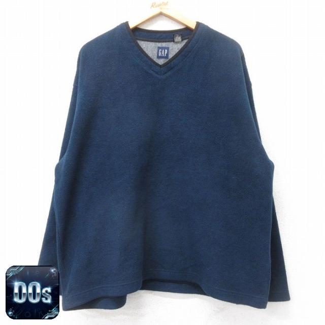 古着 ギャップ GAP 長袖 フリース トップス メンズ 00年代 00s Vネ