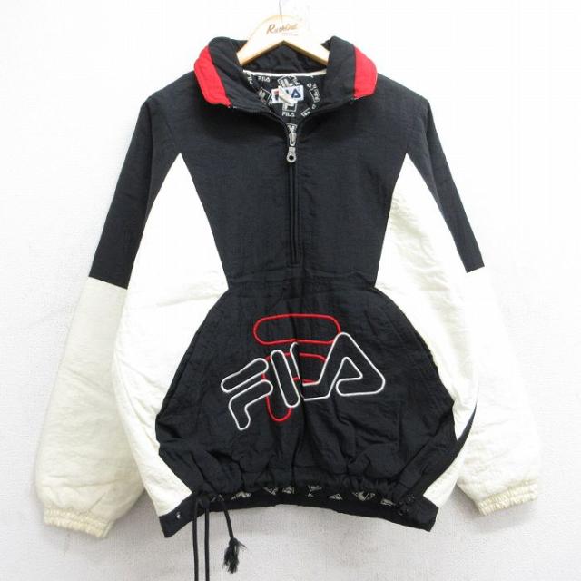 古着 フィラ FILA 長袖 ハーフジップ ナイロン ジャケット メンズ ビッグ