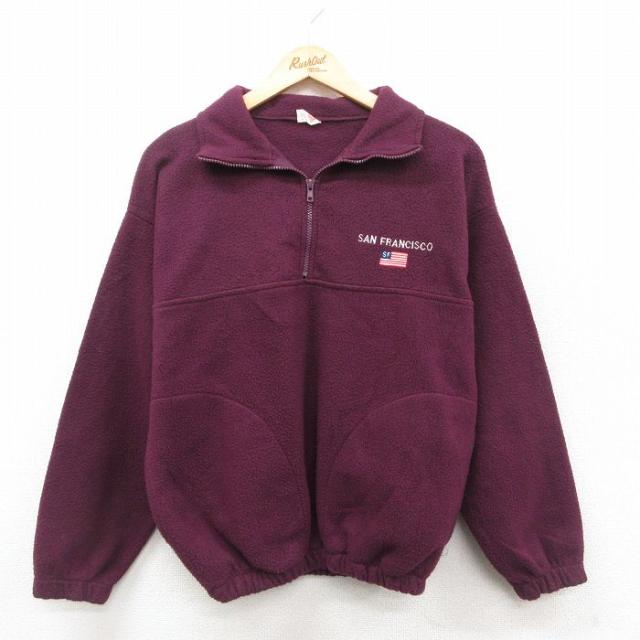 古着 長袖 ハーフジップ フリース ジャケット メンズ 90年代 90s サンフ