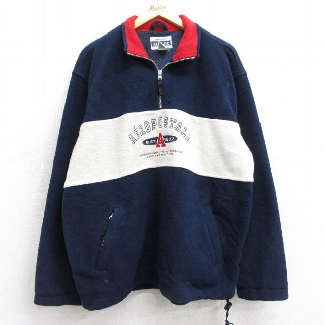 古着 エアロポステール AEROPOSTALE 長袖 ハーフジップ フリース ジ