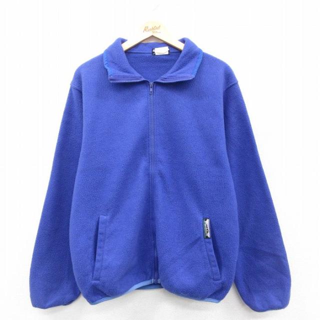 古着 長袖 フリース ジャケット メンズ 90年代 90s 青 ブルー Lサイズ