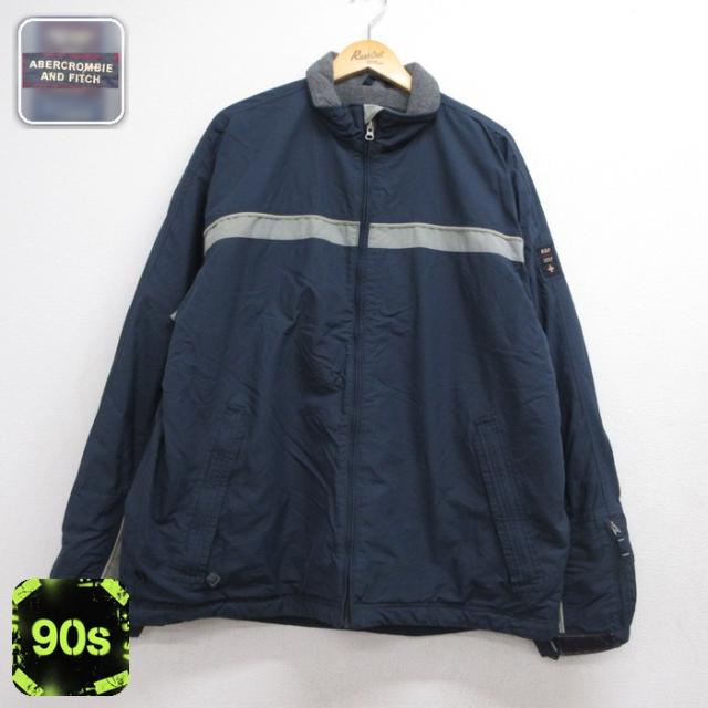 アバクロンビー&フィッチ 90s 長袖ジャケット リフレクター ネイビー XL