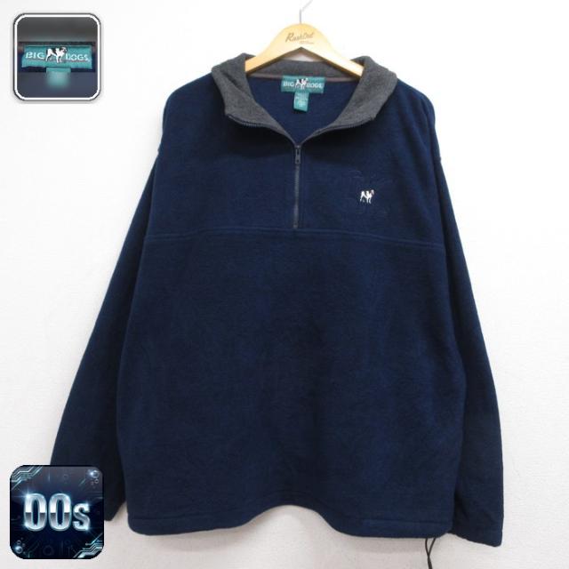 ビッグドッグス 00s ハーフジップジャケット ワンポイントロゴ ネイビー XL