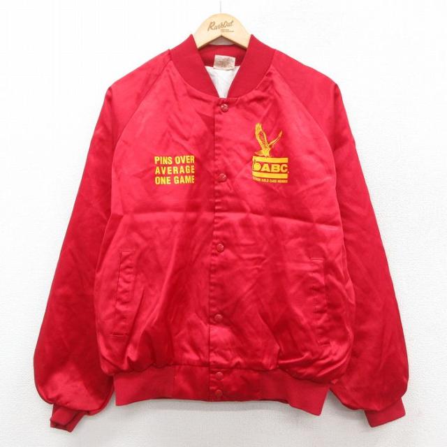 古着 長袖 ナイロン ジャケット メンズ 90年代 90s 鳥 ABC USA製