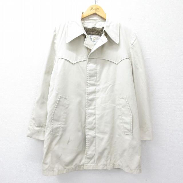 古着 ロンドンフォグ 長袖 コート メンズ 80年代 80s ロング丈 薄ベージ