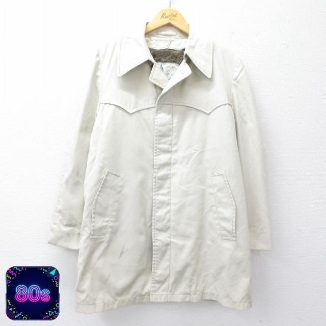古着 ロンドンフォグ 長袖 コート メンズ 80年代 80s ロング丈 薄ベージ