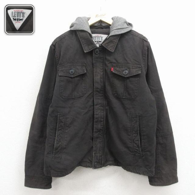 古着 リーバイス Levis 長袖 ジャケット パーカー メンズ コットン 黒 
