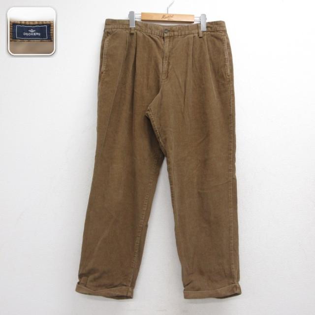 古着 DOCKERS ドッカーズ コーデュロイ パンツ メンズ コットン ブラウ