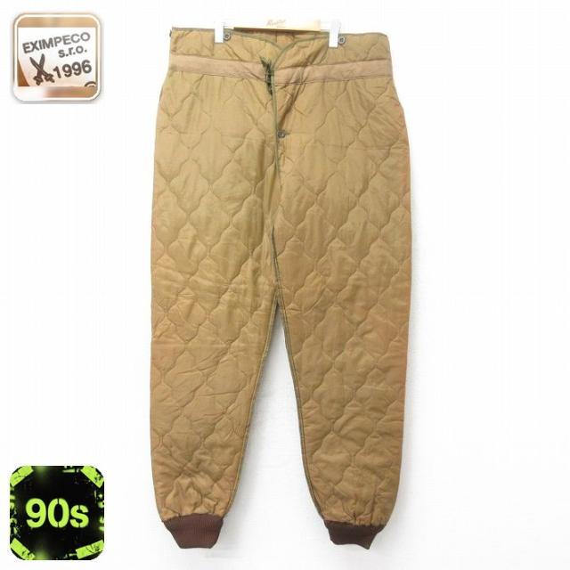 古着 ミリタリー キルティング ライナー パンツ メンズ 90年代 90s M-