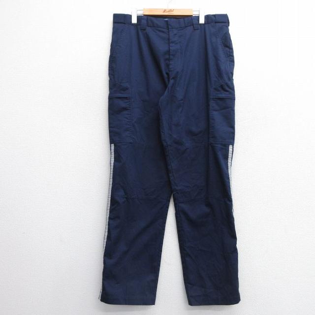 古着 カーゴ パンツ メンズ 紺 ネイビー W37 中古 ボトムス ロング 中古