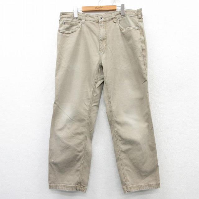 古着 パンツ メンズ ダック地 ベージュ カーキ W38 中古 ボトムス ロング
