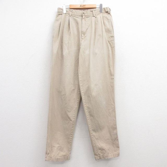 古着 IZOD パンツ メンズ 90年代 90s コットン ベージュ カーキ W