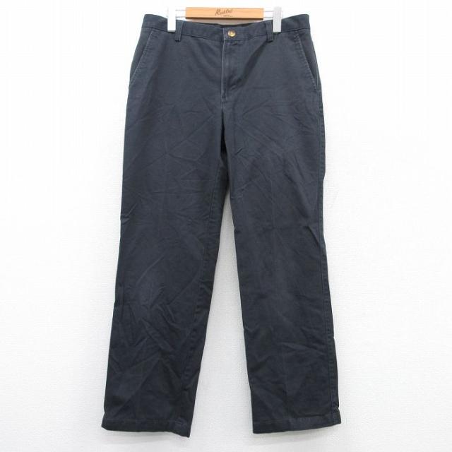 古着 バンヒューセン パンツ メンズ コットン 紺 ネイビー W36 中古 ボト
