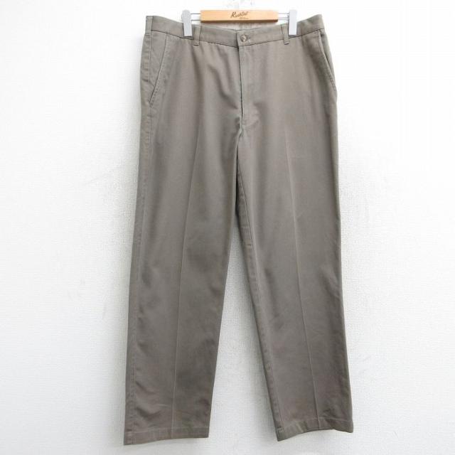 古着 バンヒューセン パンツ メンズ コットン 茶 ブラウン W36 中古 ボト