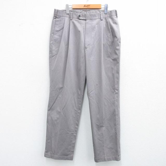 古着 JOS A BANK パンツ メンズ コットン グレー W35 中古 ボト