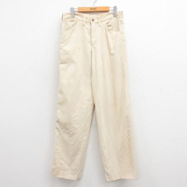 古着 パンツ メンズ 80年代 80s 薄ベージュ カーキ W31 中古 ボトム