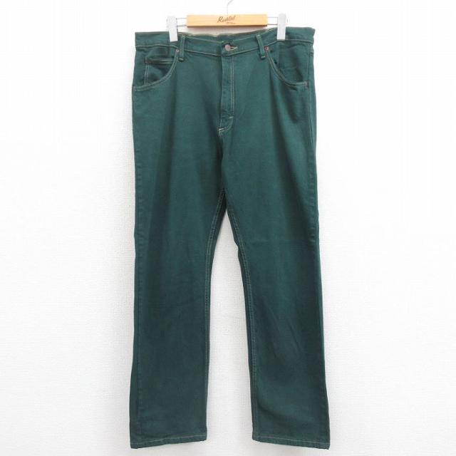 古着 ラングラー Wrangler ジーンズ メンズ コットン 緑 グリーン デ