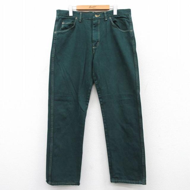 古着 ラングラー Wrangler ジーンズ メンズ コットン 濃緑 グリーン