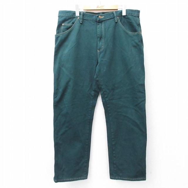 古着 ラングラー Wrangler ジーンズ メンズ コットン 緑 グリーン デ