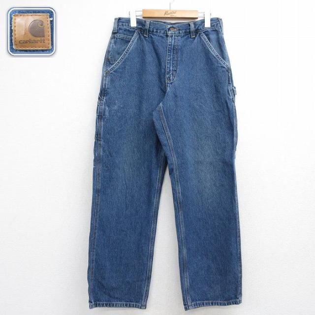 古着 カーハート ペインター パンツ メンズ コットン ネイビー デニム 26j