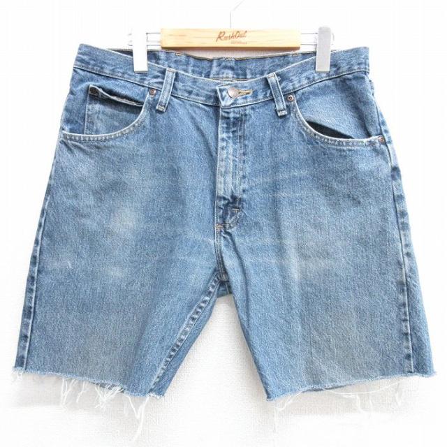 古着 ラングラー Wrangler ショート パンツ ショーツ メンズ ヒゲ 紺