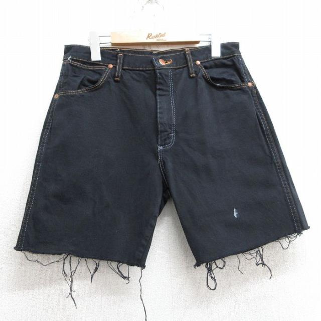 古着 ラングラー Wrangler ショート パンツ メンズ コットン 黒 ブラ