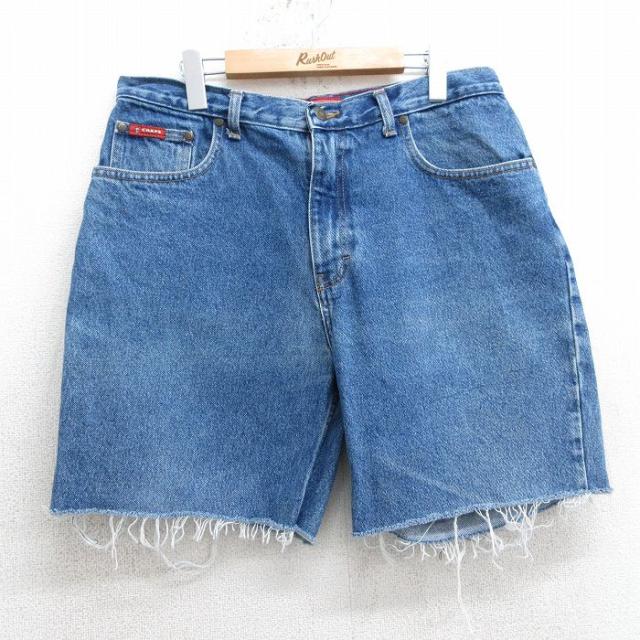 古着 チャップス ショート パンツ ショーツ メンズ コットン 紺 ネイビー デ