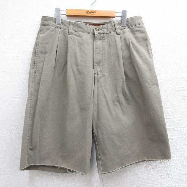 古着 エディーバウアー ショート パンツ ショーツ メンズ コットン 濃ベージュ
